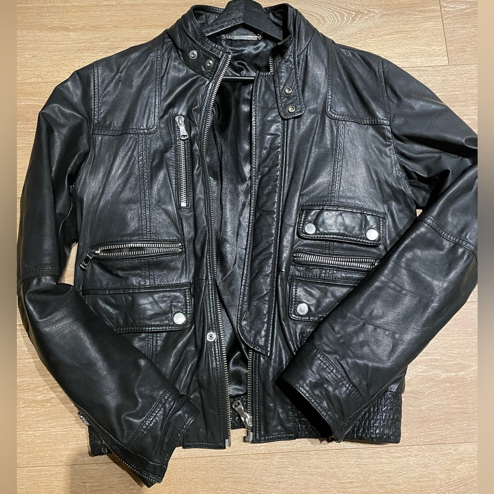 Vintage dolce and gabanna multi pocket leather jacket